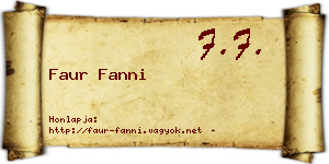 Faur Fanni névjegykártya