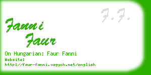 fanni faur business card